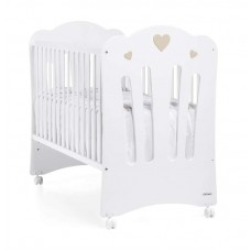 Cuna Corazones Blanco y Tierra de Trama